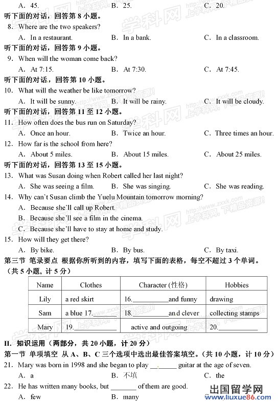 2013长沙中考开云（中国） 试题