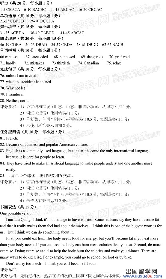 2013荆门中考开云（中国）答案